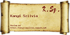 Kanyó Szilvia névjegykártya