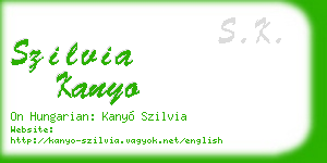 szilvia kanyo business card